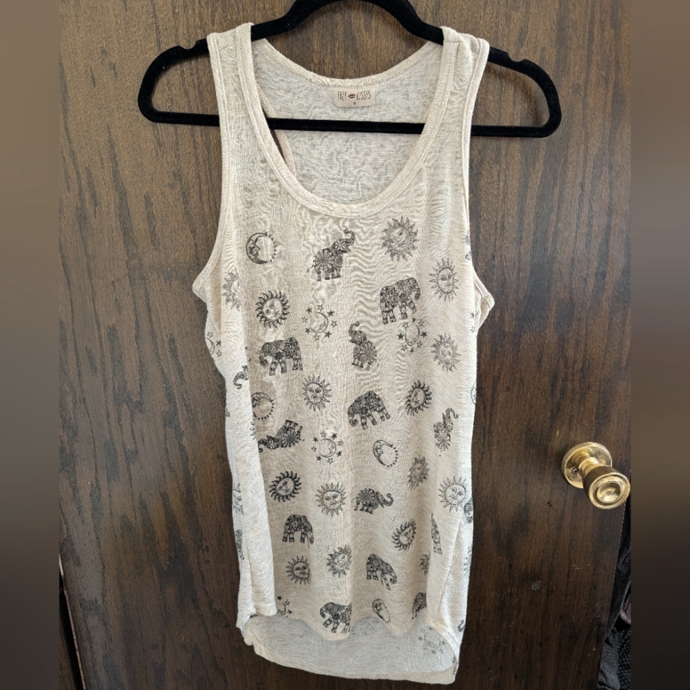 Elephant & Sun Print Tank Top